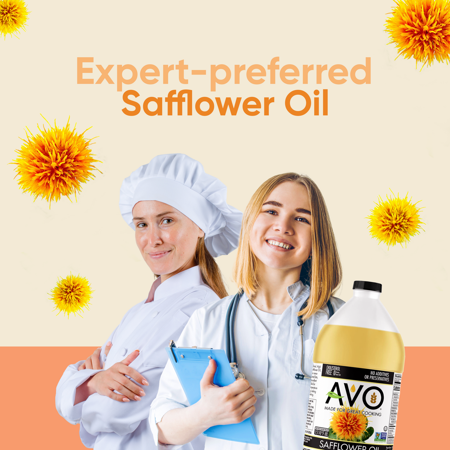 AVO Naturally Processed NON-GMO High Oleic Safflower Oil, 64 fl oz