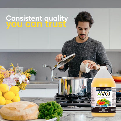 AVO ORGANIC 100% VEGETABLE Oil, 64 Fl-oz (Half a Gallon) NO preservatives added