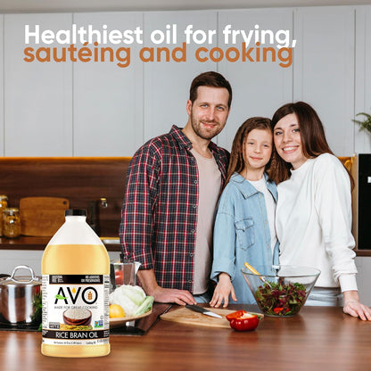 AVO NON GMO 100% Rice Bran Oil, 64 fl oz, No Preservatives Added