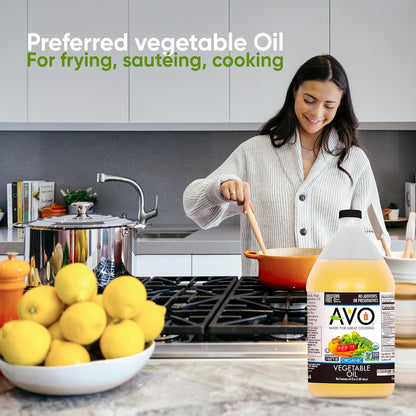 AVO ORGANIC 100% VEGETABLE Oil, 64 Fl-oz (Half a Gallon) NO preservatives added