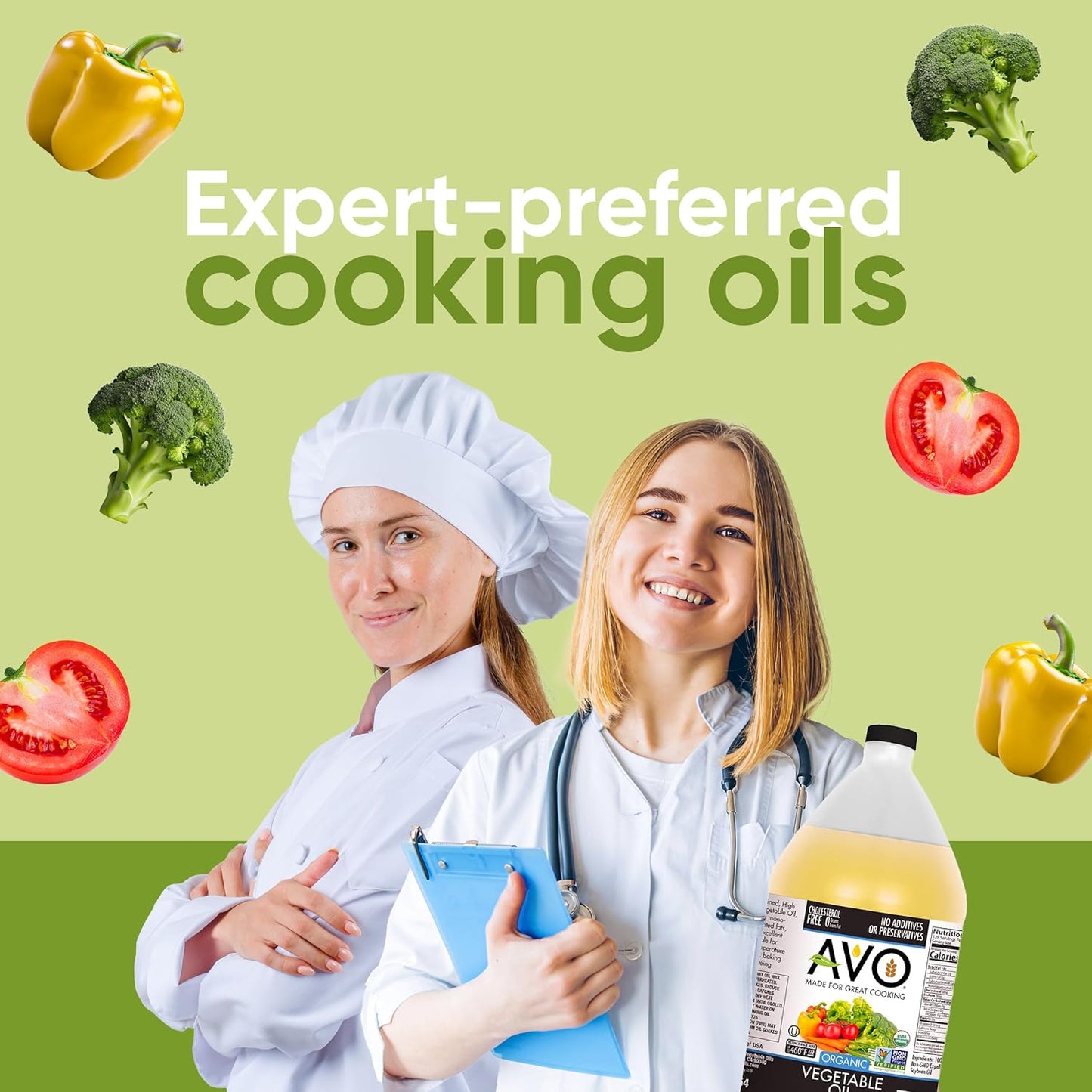 AVO ORGANIC 100% VEGETABLE Oil, 64 Fl-oz (Half a Gallon) NO preservatives added