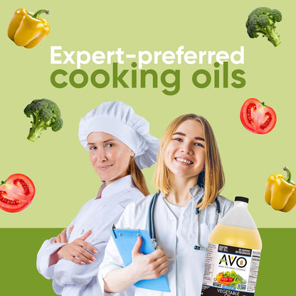 AVO ORGANIC 100% VEGETABLE Oil, 64 Fl-oz (Half a Gallon) NO preservatives added