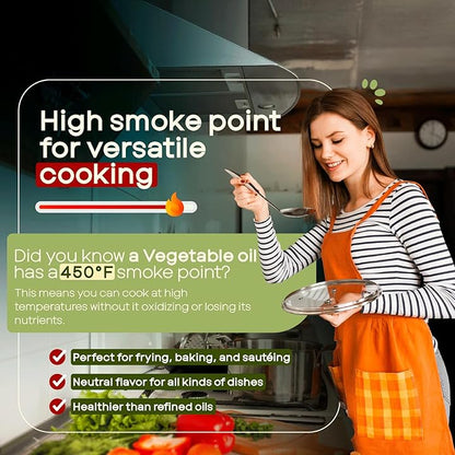 AVO ORGANIC 100% VEGETABLE Oil, 64 Fl-oz (Half a Gallon) NO preservatives added