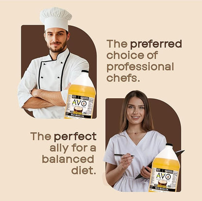 AVO NON GMO 100% Rice Bran Oil, 1 Gallon, No Preservatives Added