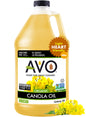 AVO ORGANIC 100% CANOLA Oil Frying, Baking, Non-stick Sautéing, Salads, Vinaigrette, Marinades, Pan Coating, General Cooking 64 Fl-oz (Half a Gallon), NO preservatives added, Naturally Processed