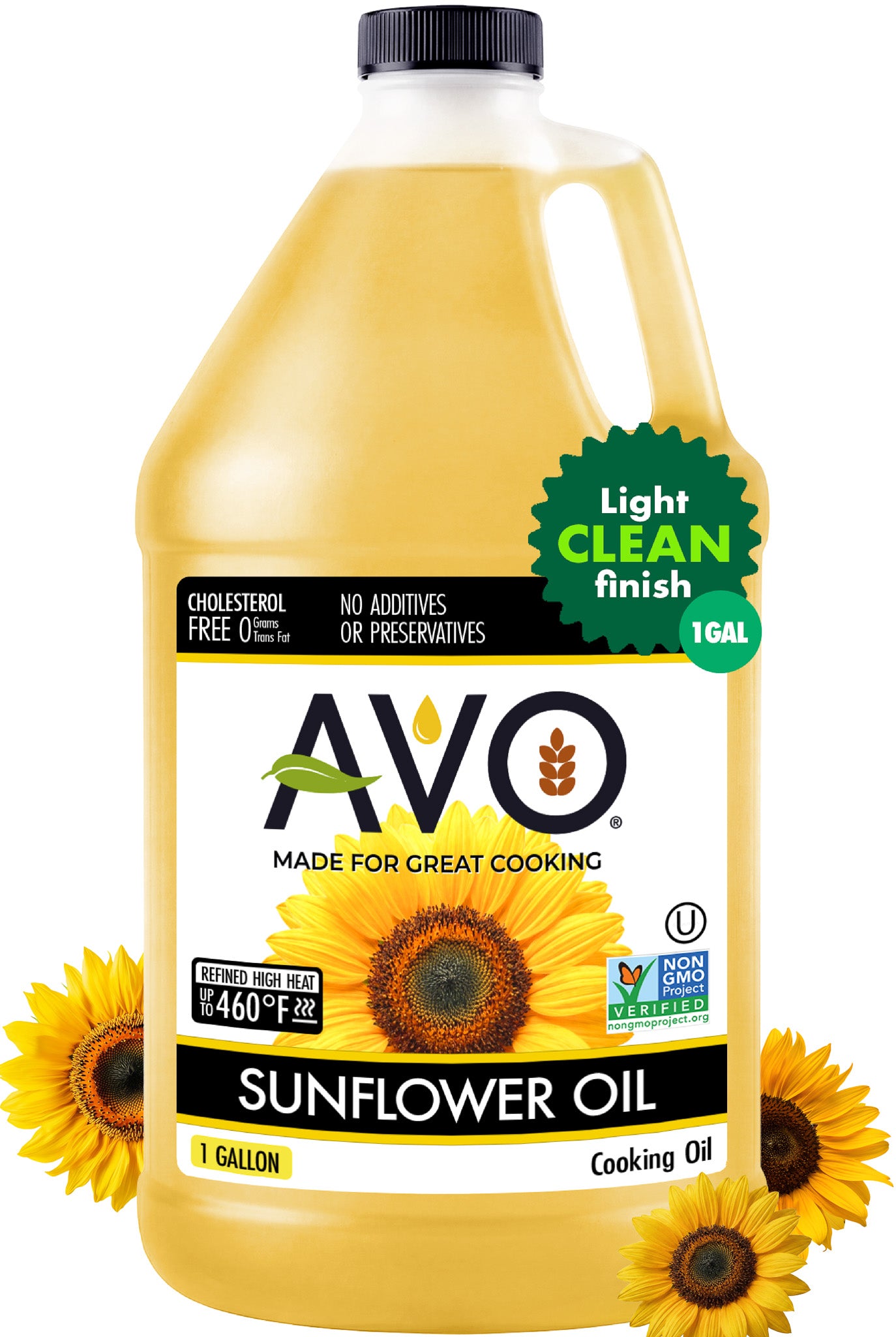 AVO NON-GMO High Oleic Sunflower Oil for General Cooking - 1 Gallon