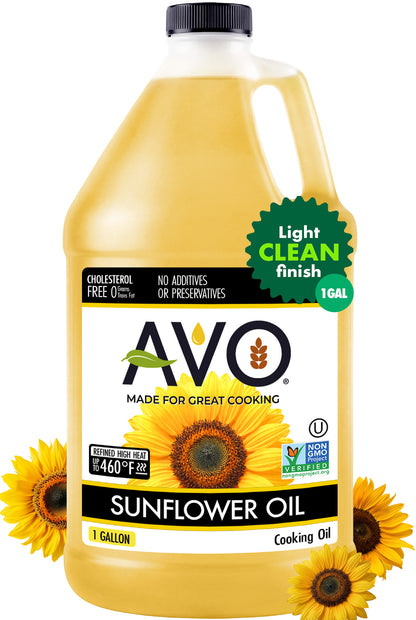 AVO NON-GMO High Oleic Sunflower Oil for General Cooking - 1 Gallon