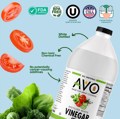 AVO Half Gallon (64 fl oz) Pure Natural Distilled White Vinegar - 5% Acidity