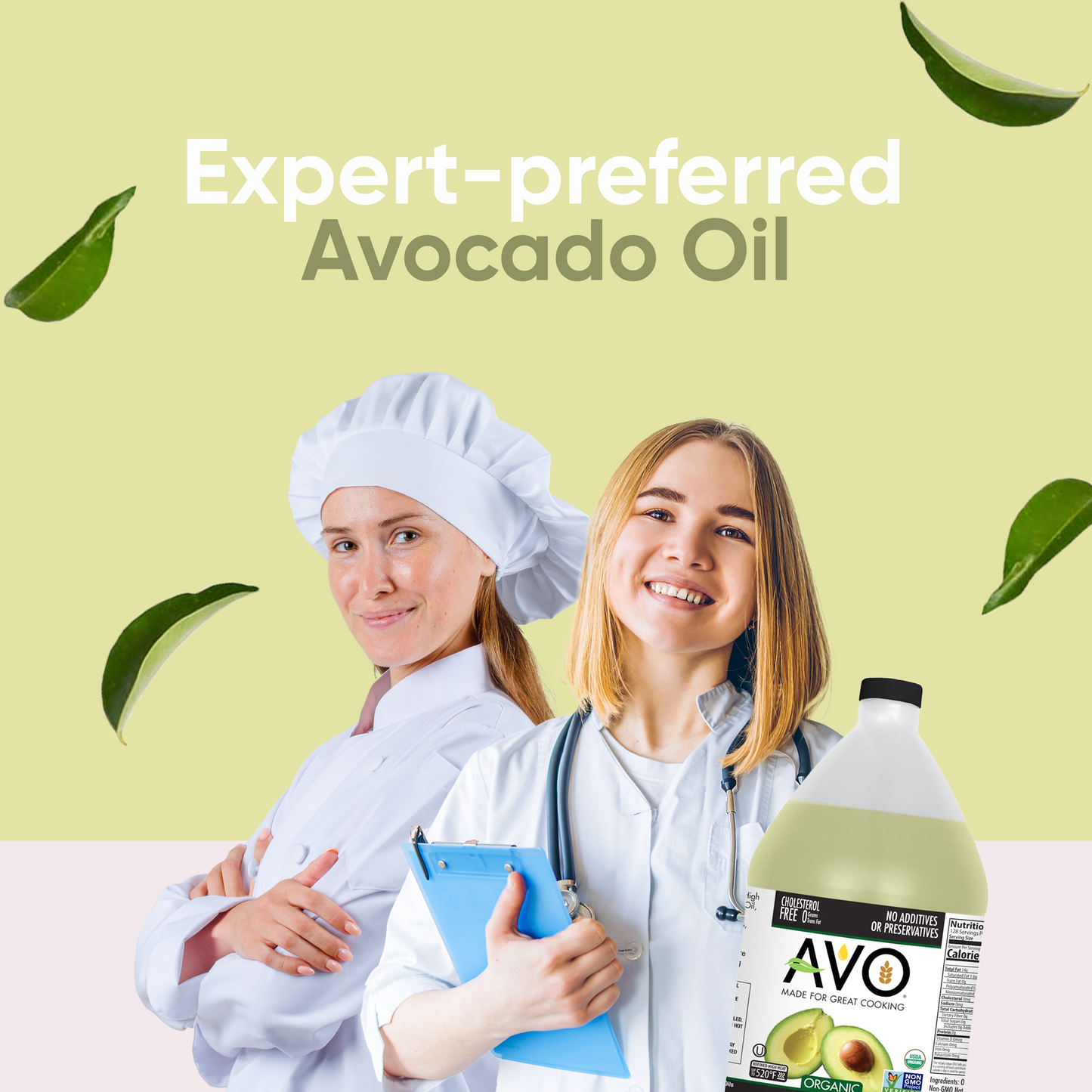 AVO ORGANIC 100% AVOCADO Oil Frying, Baking, Non-stick Sautéing, Salads, Vinaigrette, Marinades, Pan Coating, General Cooking 64 Fl-oz (Half a Gallon), NO preservatives added, Naturally Processed