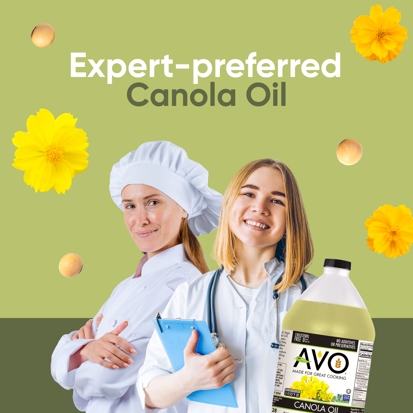 AVO NON-GMO Certified Expeller Pressed Canola Oil - 1 Gallon