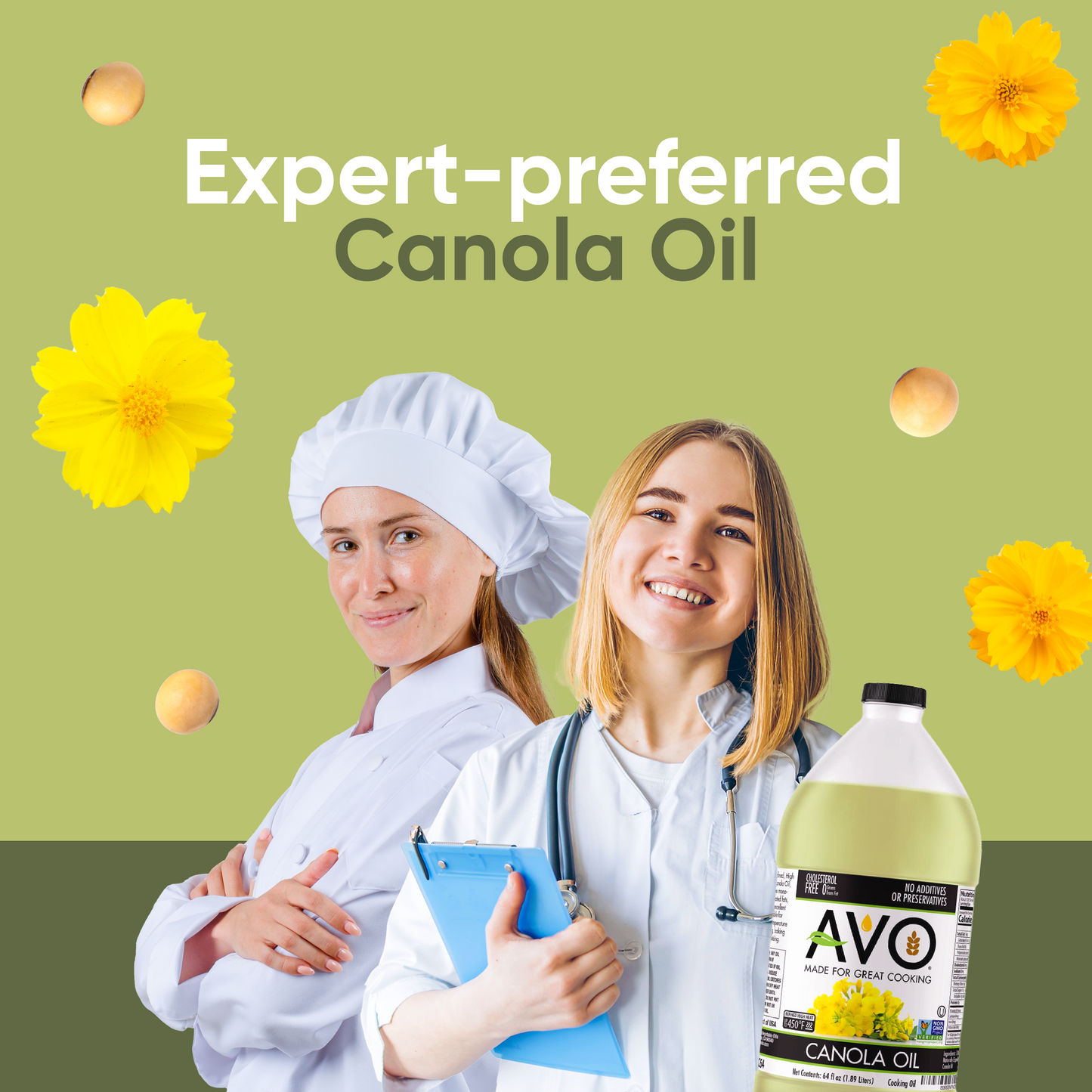 AVO NON-GMO Certified Expeller Pressed Canola Oil - 64 fl oz