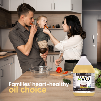 AVO NON GMO 100% Rice Bran Oil, 1 Gallon, No Preservatives Added