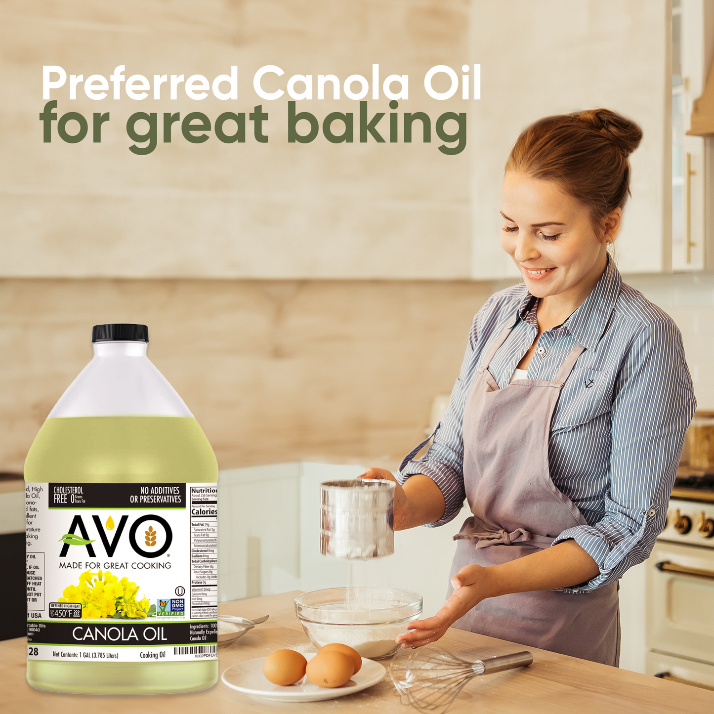 AVO NON-GMO Certified Expeller Pressed Canola Oil - 1 Gallon