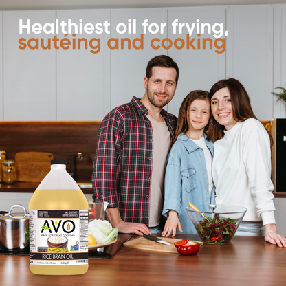 AVO NON GMO 100% Rice Bran Oil, 1 Gallon, No Preservatives Added