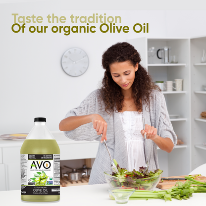 AVO ORGANIC 100% EXTRA VIRGIN OLIVE Oil, 64 Fl-oz (Half Gallon) NO preservatives added