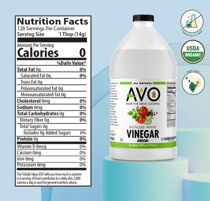 AVO Half Gallon 2Pk-64 oz Pure Natural Distilled White Vinegar - 5% Acidity