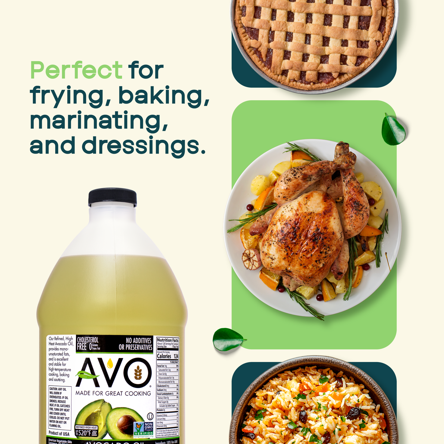 AVO NON GMO 100% Avocado Oil, 64 Fl-oz, NO Preservatives Added