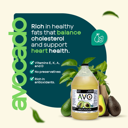AVO NON GMO 100% Avocado Oil, 1 Gallon 128 Fl-oz, NO Preservatives Added