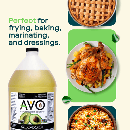 AVO NON GMO 100% Avocado Oil, 1 Gallon 128 Fl-oz, NO Preservatives Added