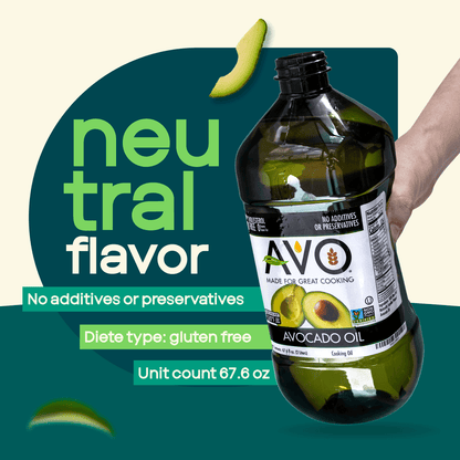 AVO NON GMO 100% Avocado Oil, 67.7 Fl-oz, NO Preservatives Added