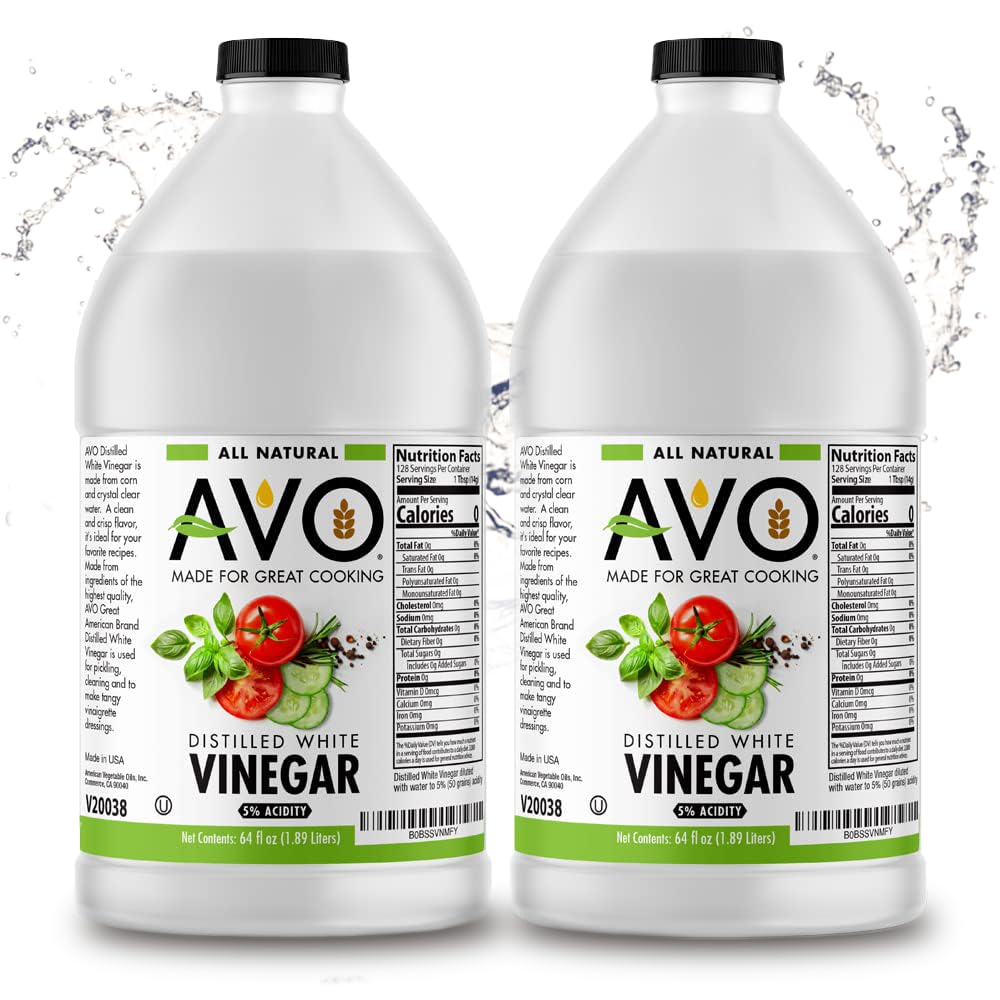 AVO Half Gallon 2Pk-64 oz Pure Natural Distilled White Vinegar - 5% Acidity