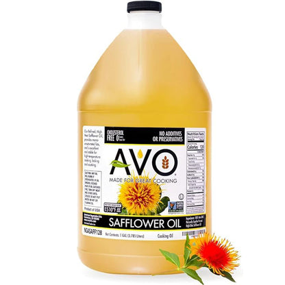 AVO Naturally Processed NON-GMO High Oleic Safflower Oil, 1 Gallon
