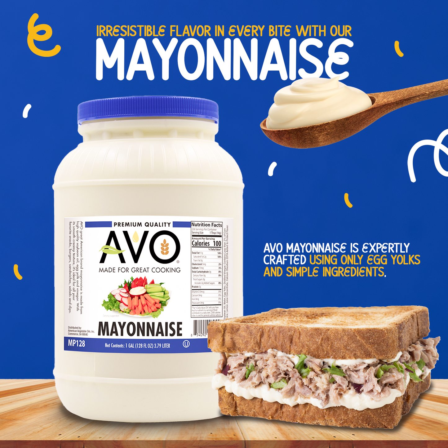 4pk AVO Premium Quality Mayonnaise 1 Gallon…